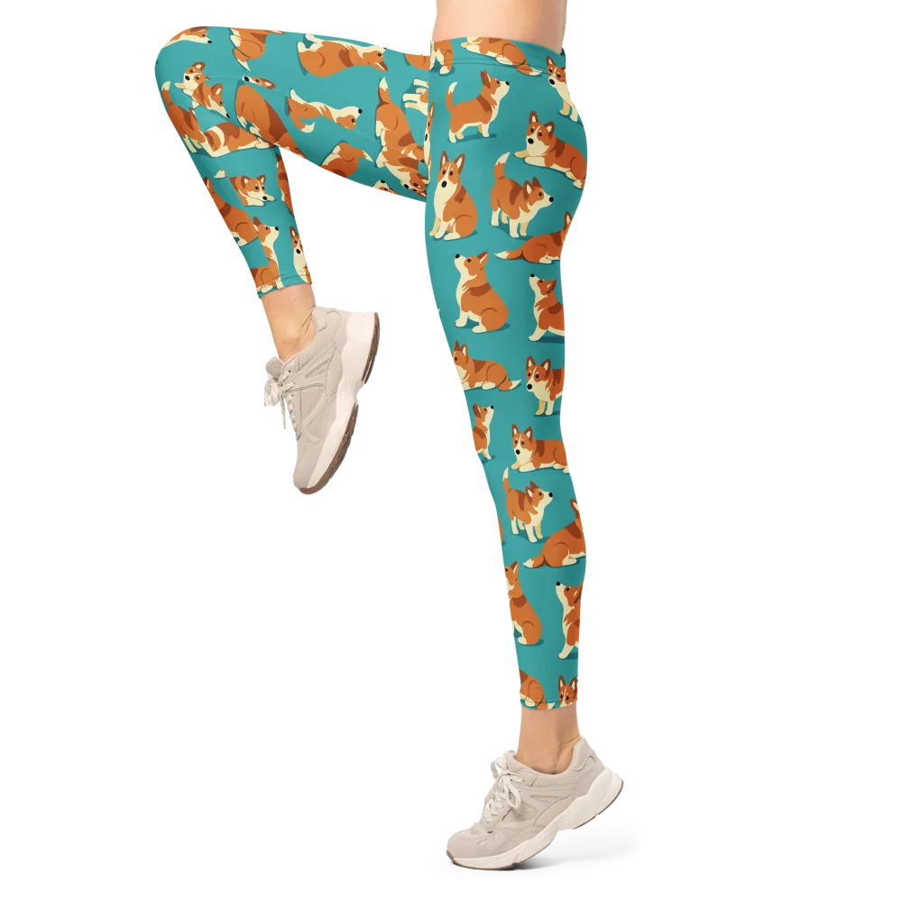 Teal Tails on Leggings — Left