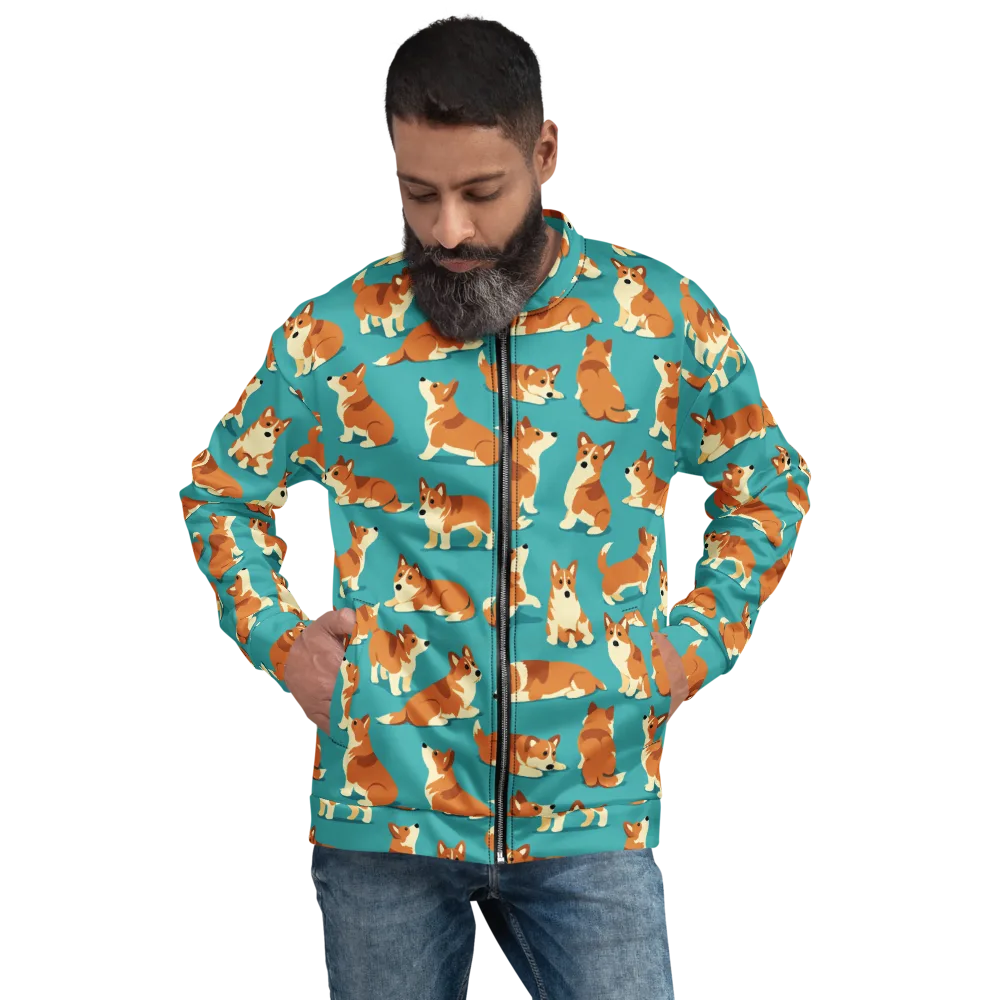 Teal Tails on Bomber Jacket — Front