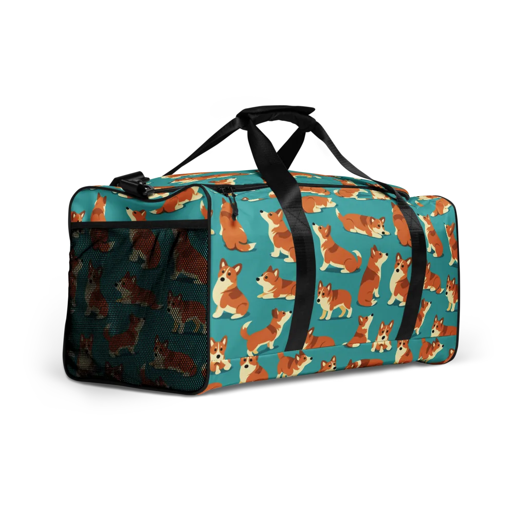 Teal Tails on Duffle Bag — Right Front
