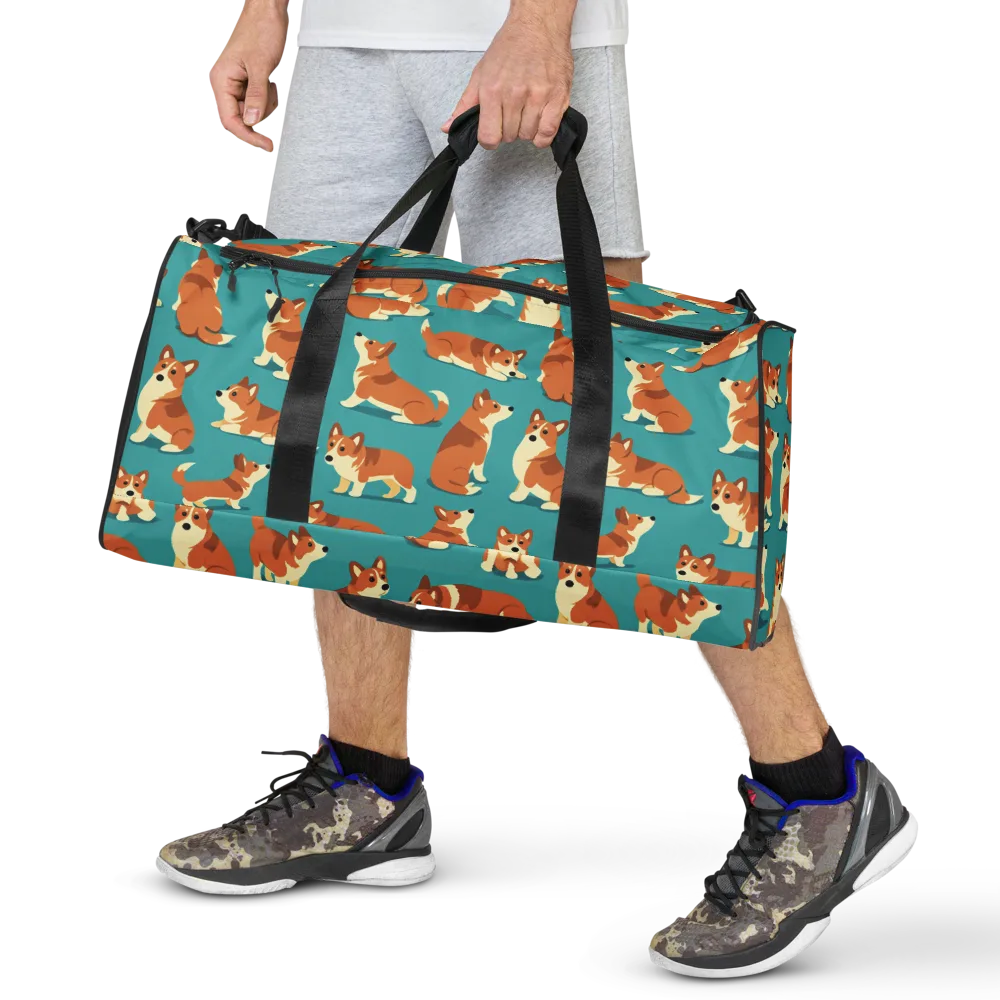Teal Tails on Duffle Bag — Front