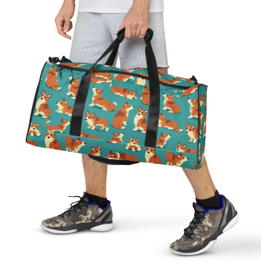 Teal Tails on a Duffle Bag