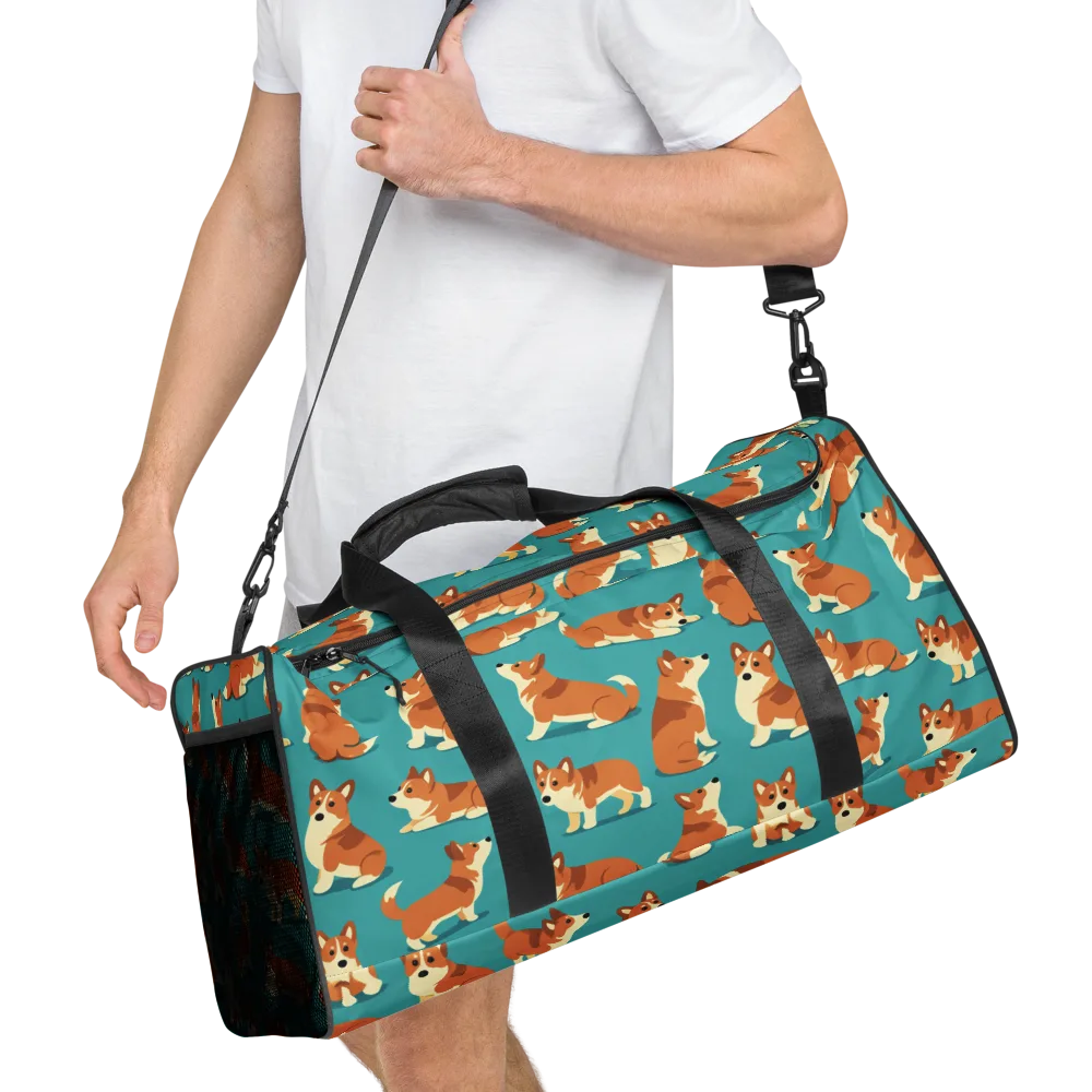 Teal Tails on Duffle Bag — Right Front