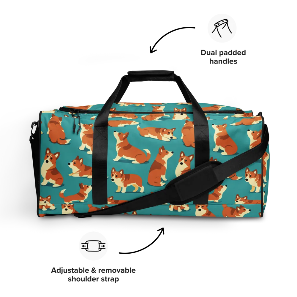 Teal Tails on Duffle Bag — Front