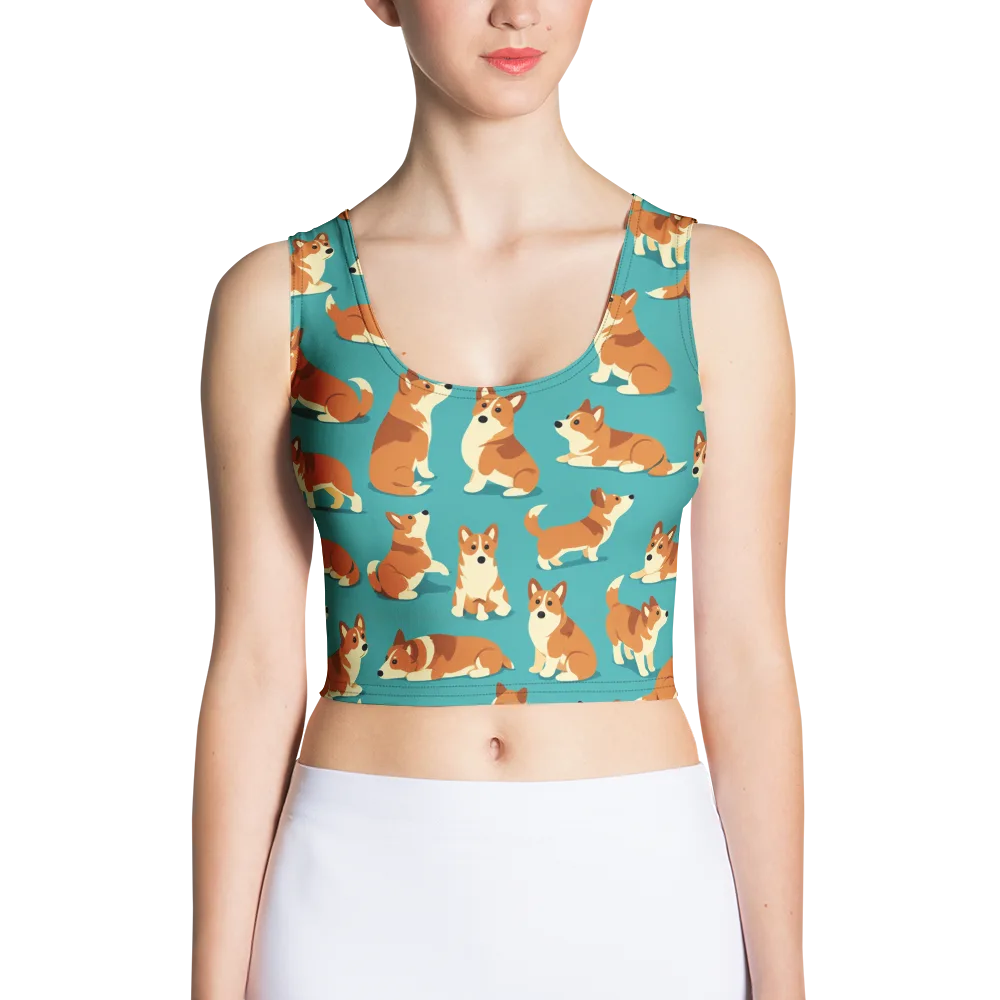 Teal Tails on Crop Top — Front