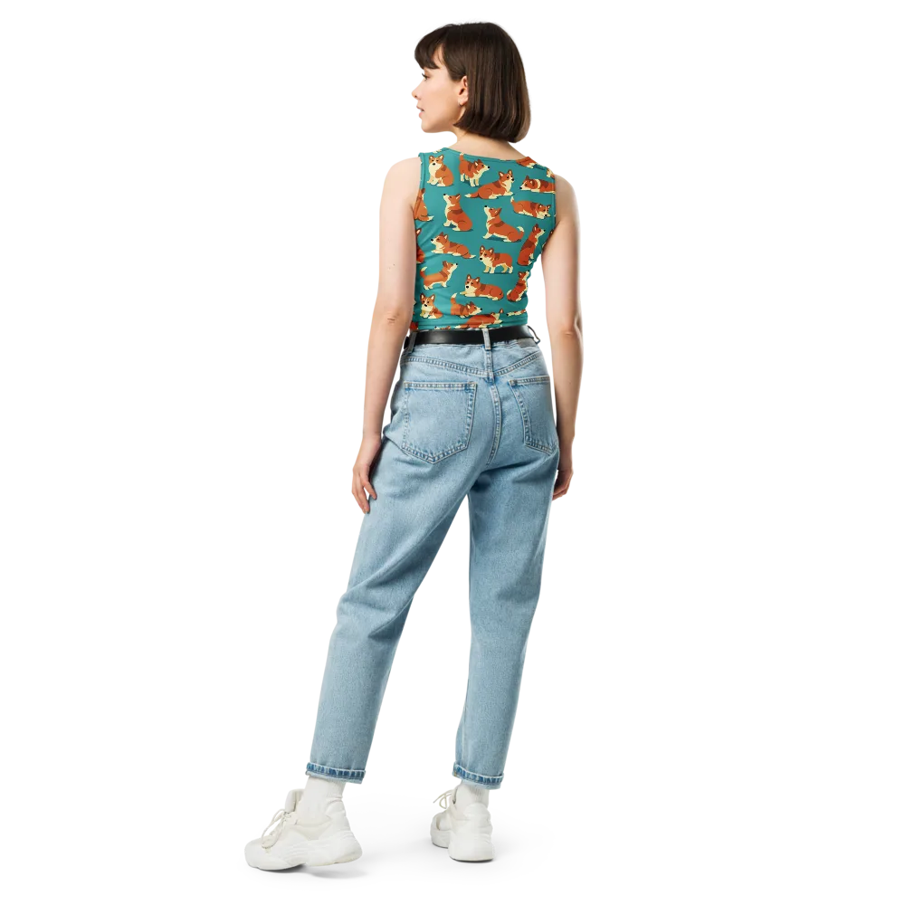 Teal Tails on Crop Top — Back