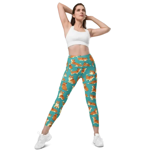 Teal Tails on a Leggings with Pockets