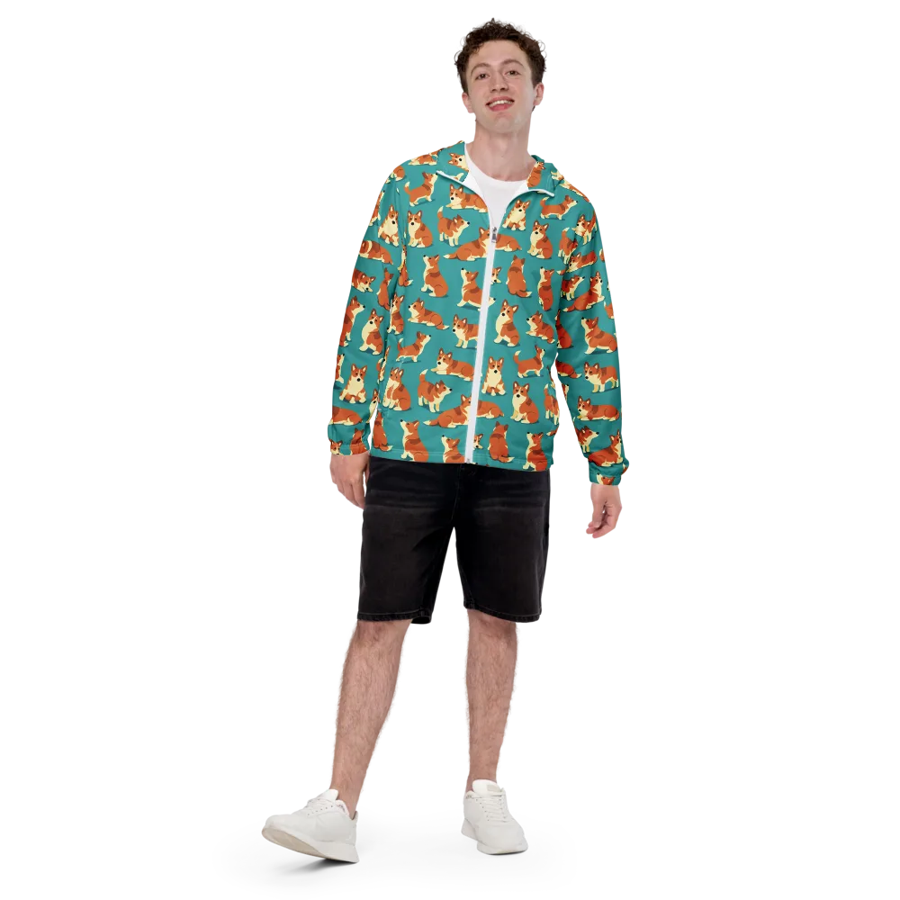 Teal Tails on Men's Windbreaker — Front