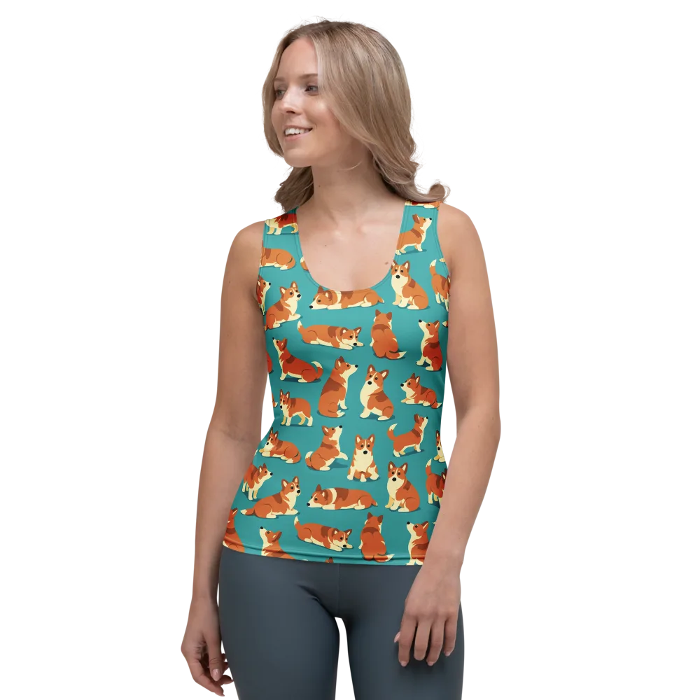 Teal Tails on Women's Tank Top — Front