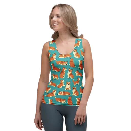 Teal Tails on a Women's Tank Top