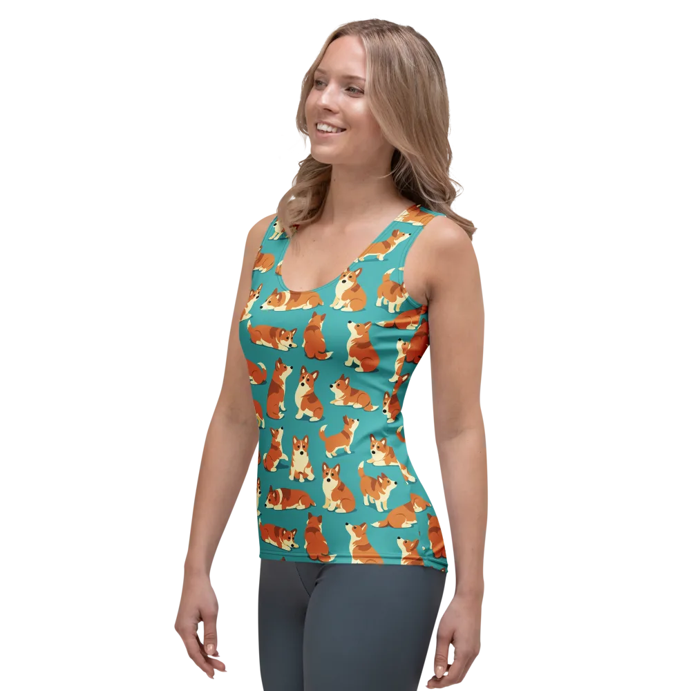 Teal Tails on Women's Tank Top — Left Front