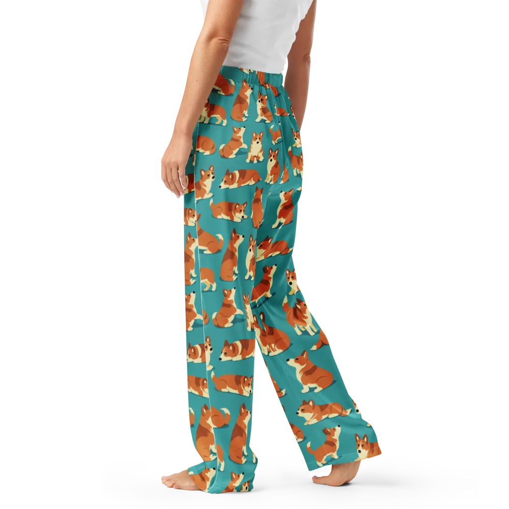 Teal Tails on Women's Pajama Pants — Left