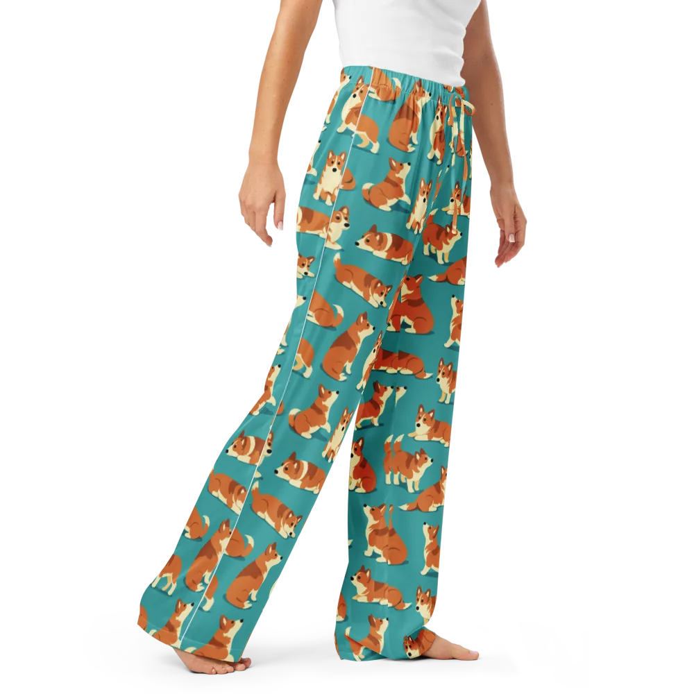 Teal Tails on Women's Pajama Pants — Right Front