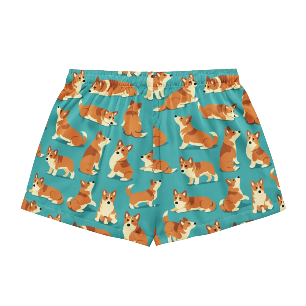 Teal Tails on Women's Pajama Shorts — Back