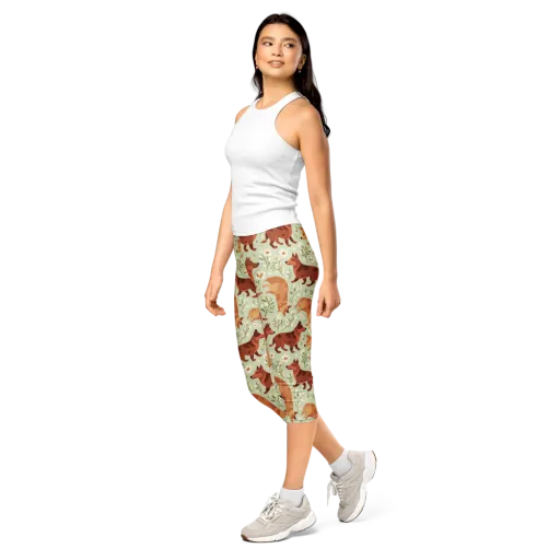 Vulpine Garden on a Capri Leggings