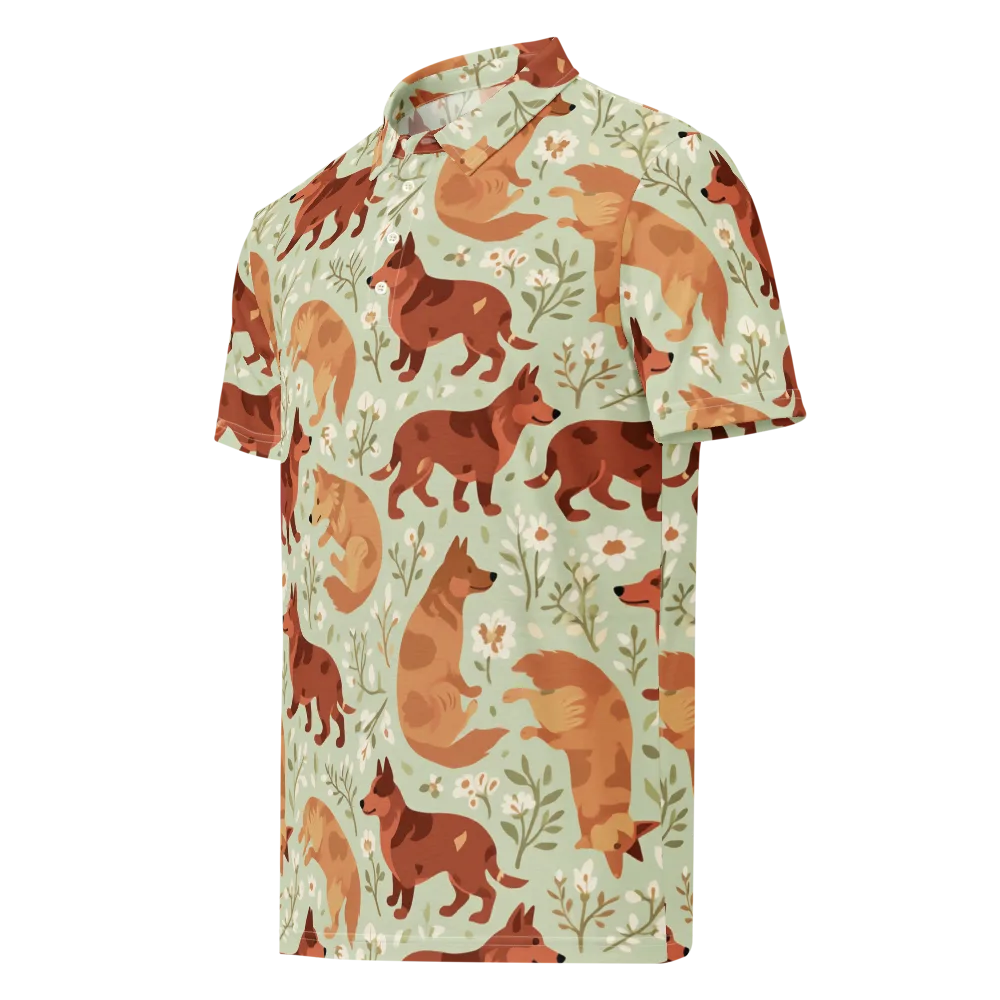Vulpine Garden on Men's Slim Fit Polo Shirt — Left Front