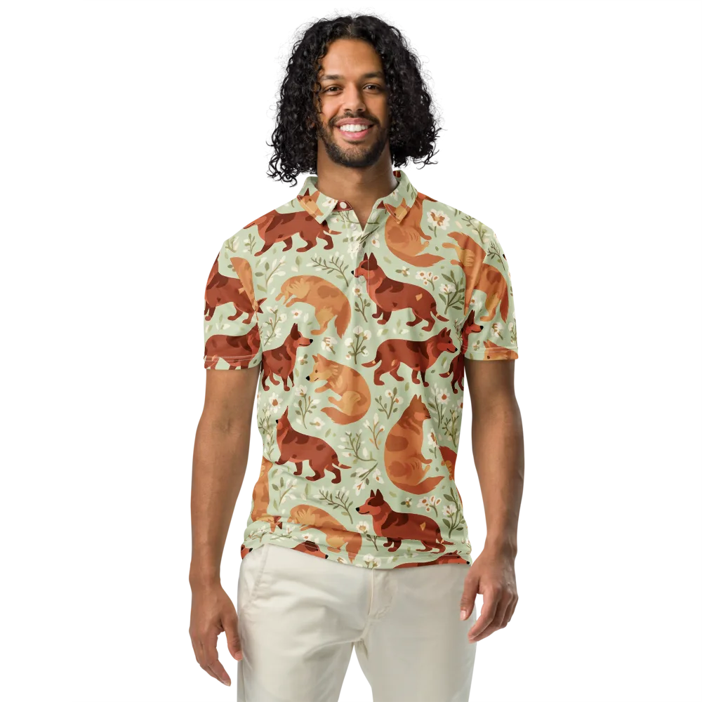 Vulpine Garden on Men's Slim Fit Polo Shirt — Front