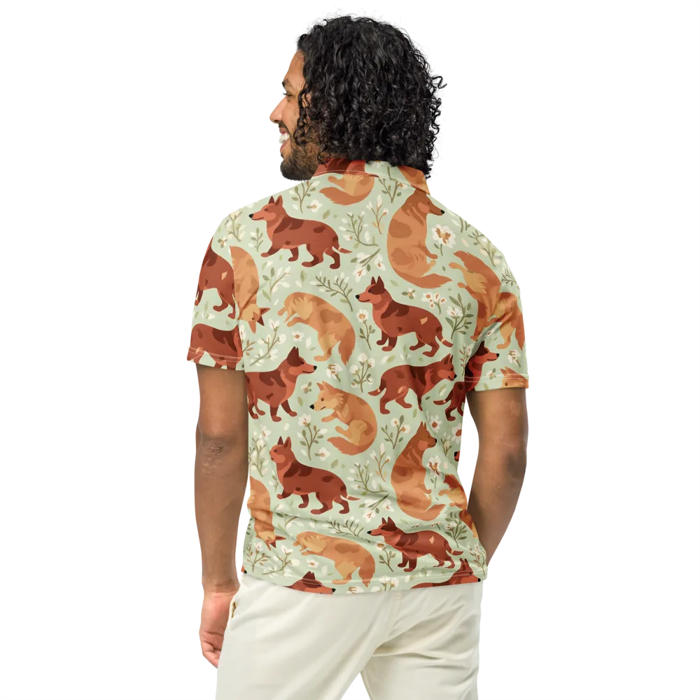 Vulpine Garden on Men's Slim Fit Polo Shirt — Back