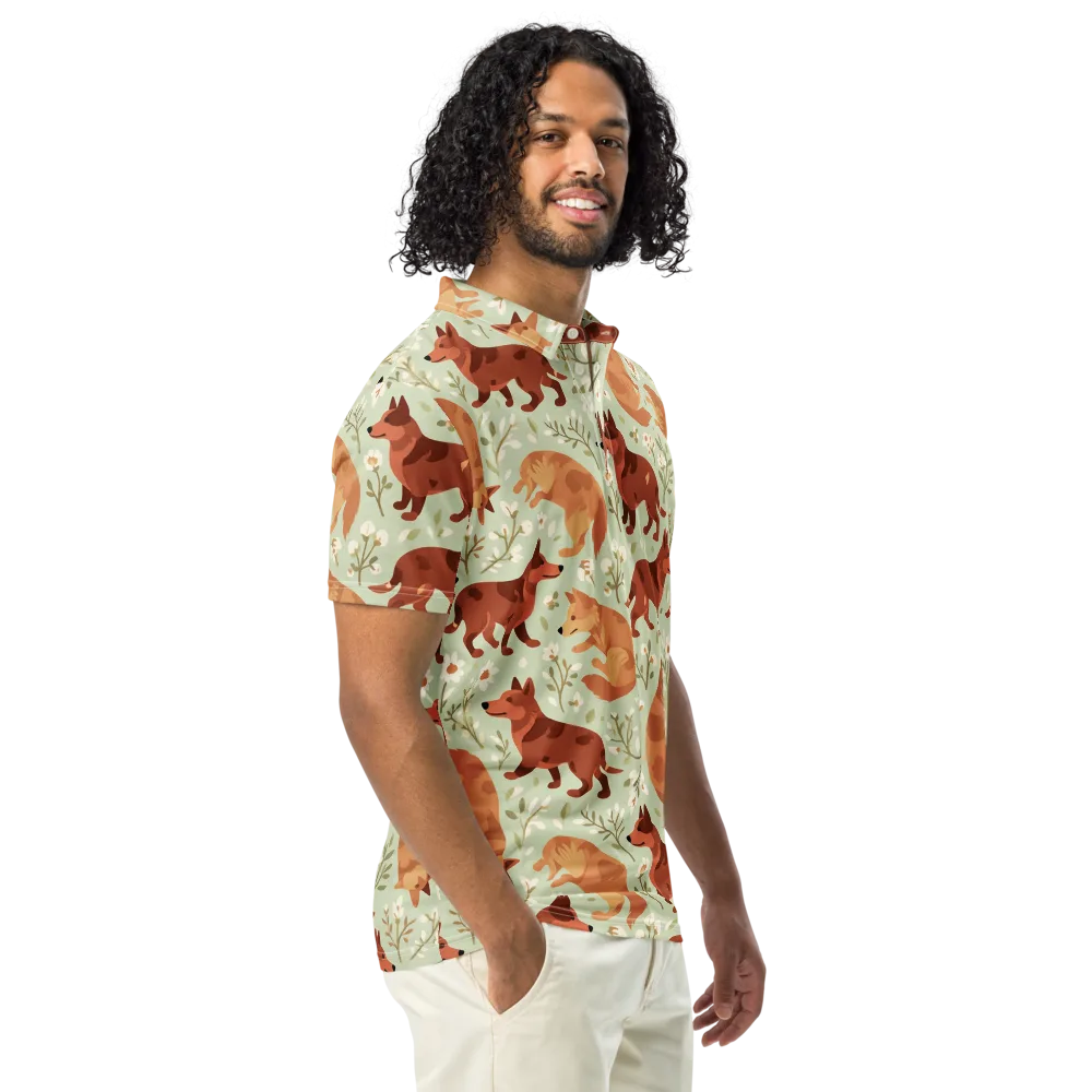 Vulpine Garden on Men's Slim Fit Polo Shirt — Right Front