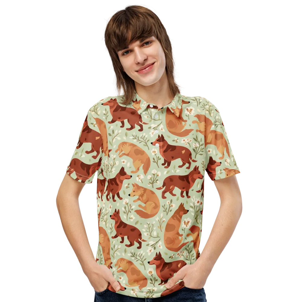 Vulpine Garden on Men's Slim Fit Polo Shirt — Front
