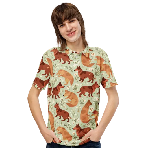 Vulpine Garden on a Men's Slim Fit Polo Shirt