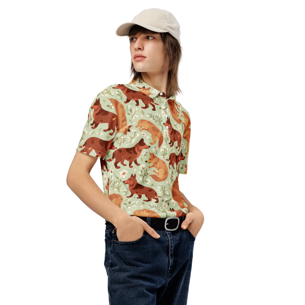 Vulpine Garden on Men's Slim Fit Polo Shirt — Right Front