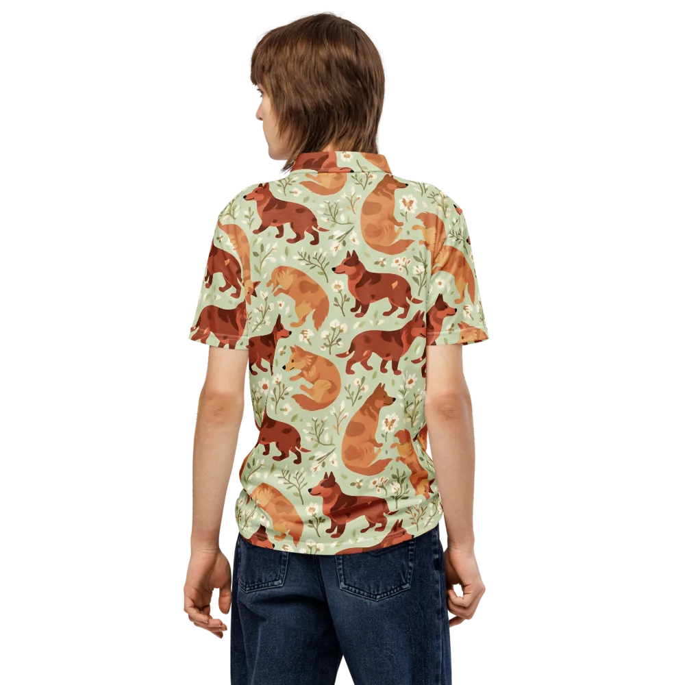 Vulpine Garden on Men's Slim Fit Polo Shirt — Back
