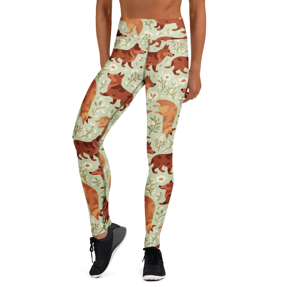 Vulpine Garden on Yoga Leggings — Front