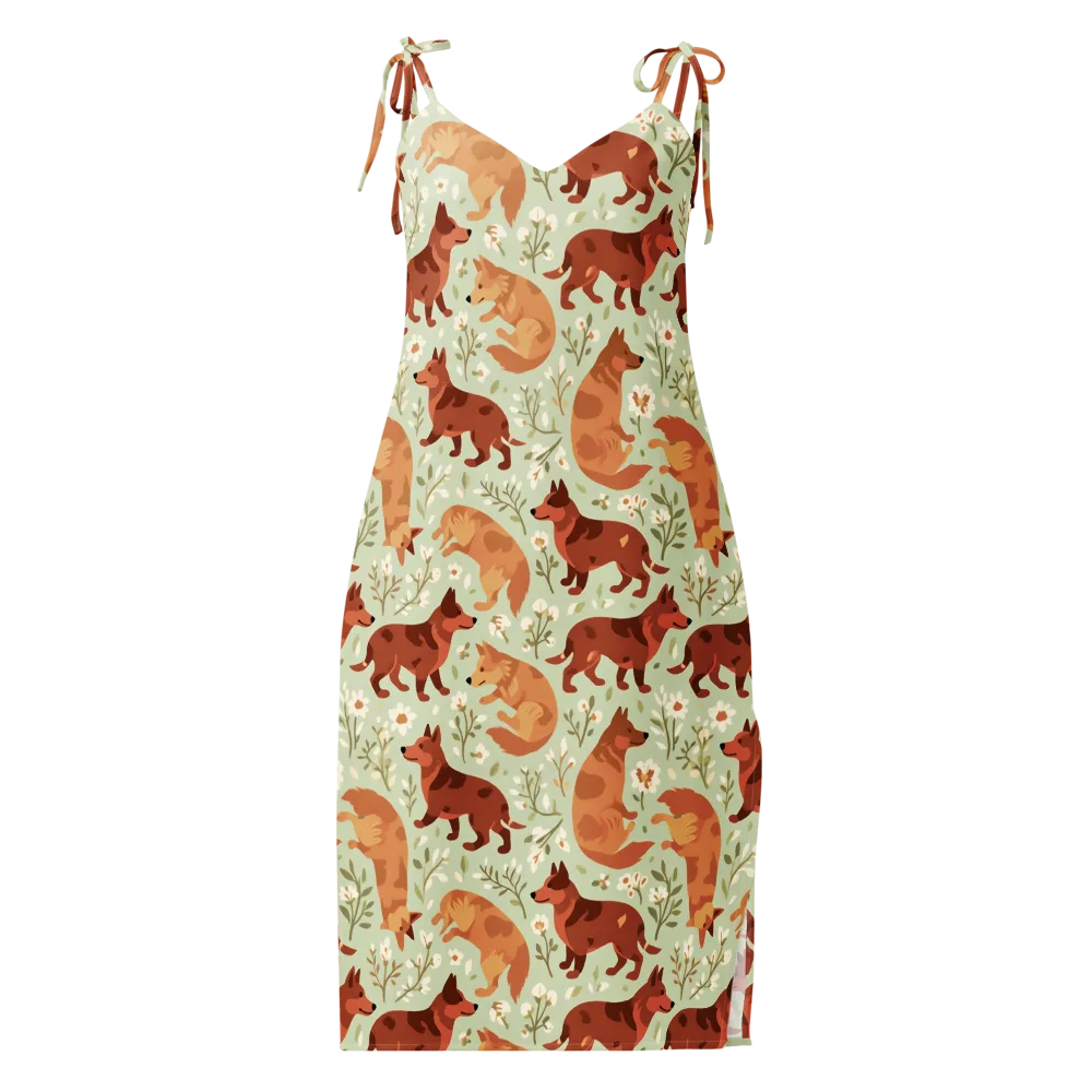 Vulpine Garden on Slip Dress — Front