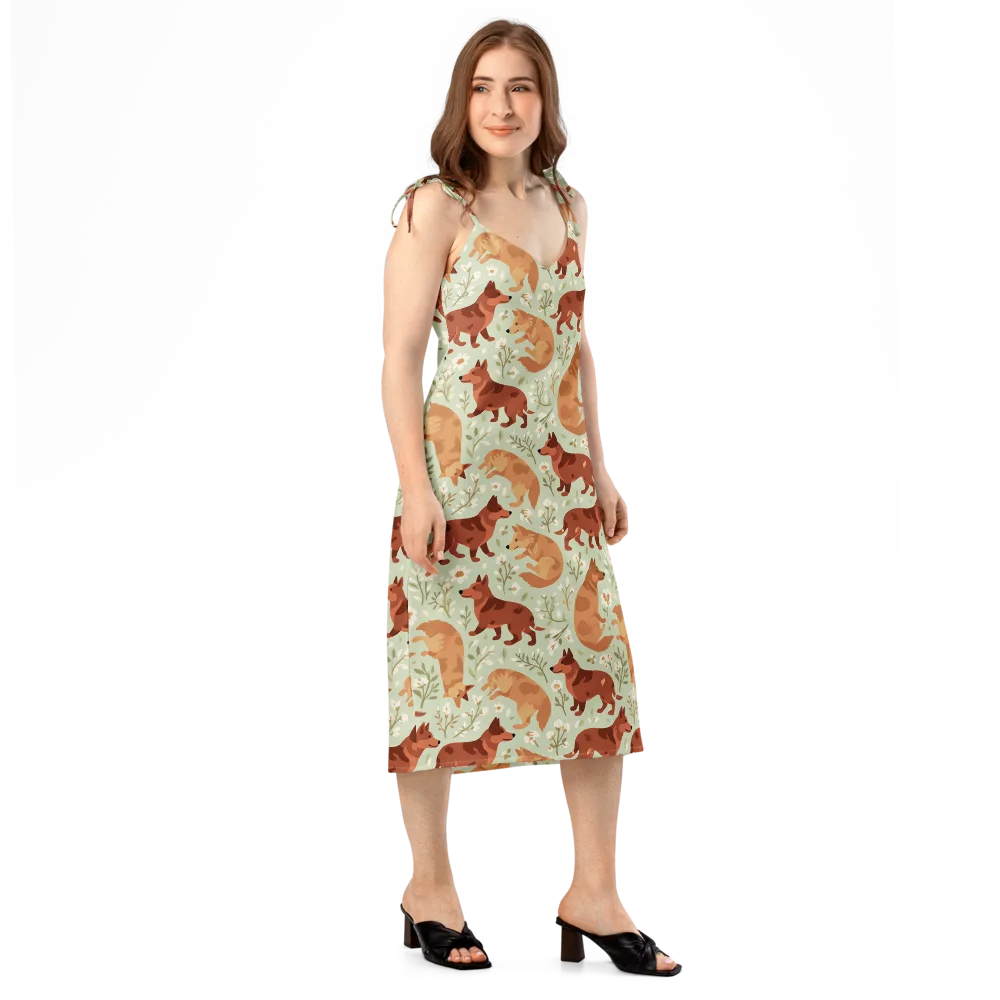 Vulpine Garden on Slip Dress — Right Front