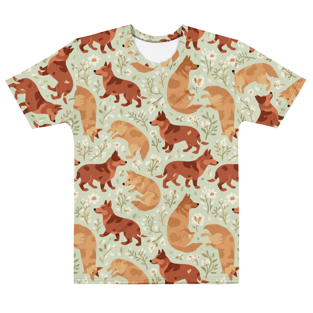 Vulpine Garden on Men's Cotton Crew Neck T-Shirt — Front