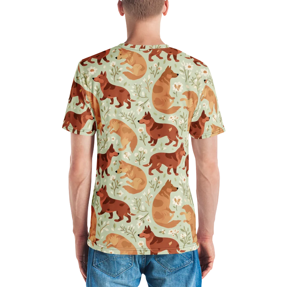 Vulpine Garden on Men's Crew Neck T-Shirt — Back