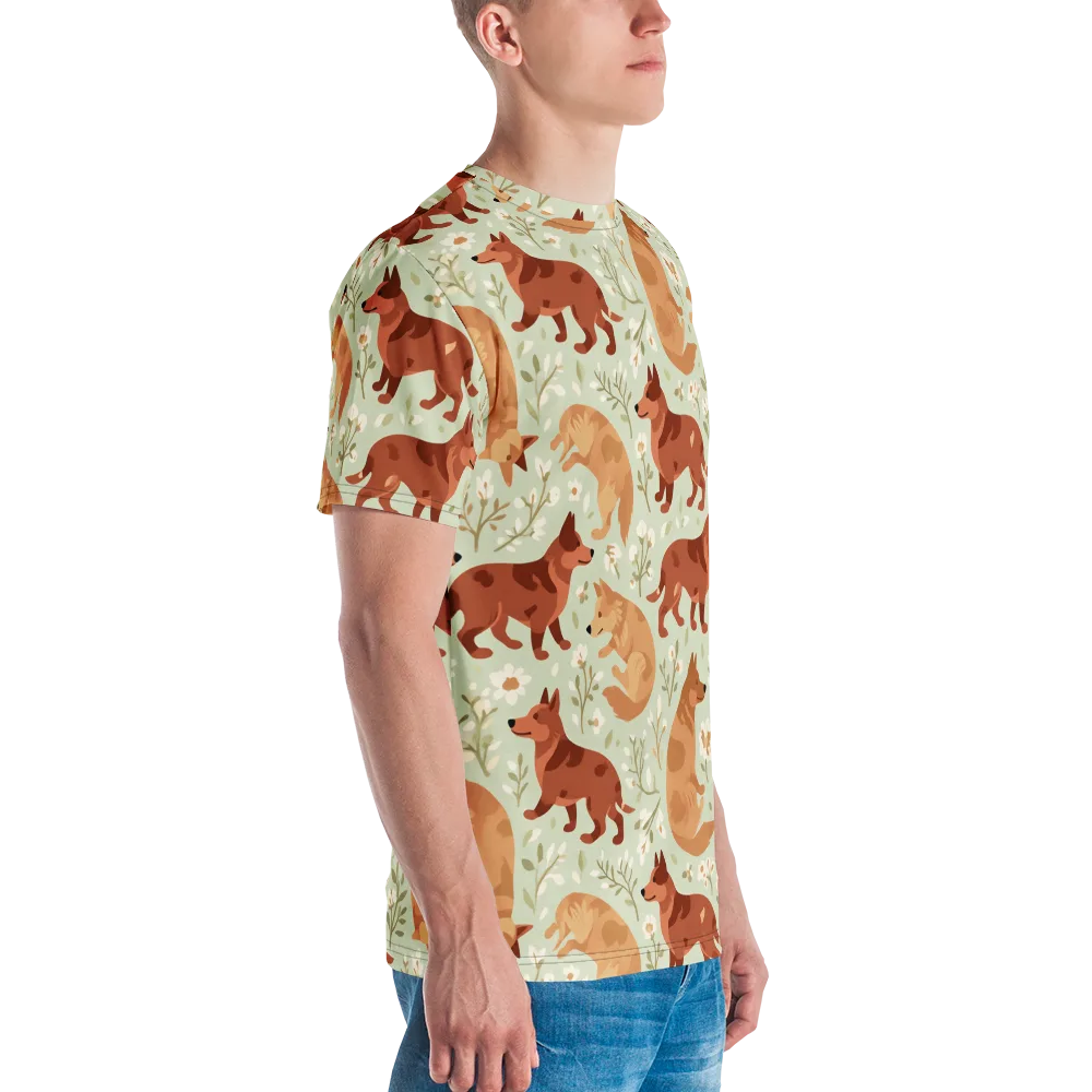 Vulpine Garden on Men's Crew Neck T-Shirt — Right