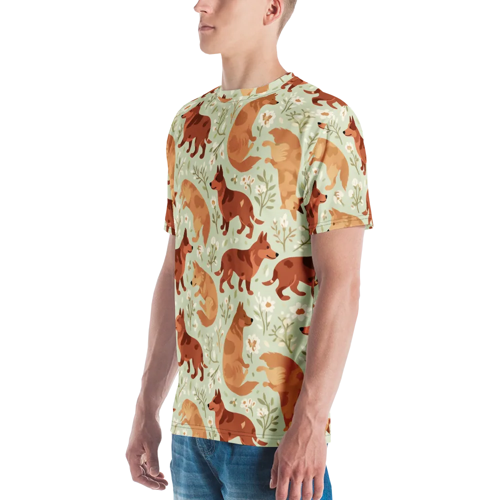 Vulpine Garden on Men's Crew Neck T-Shirt — Left