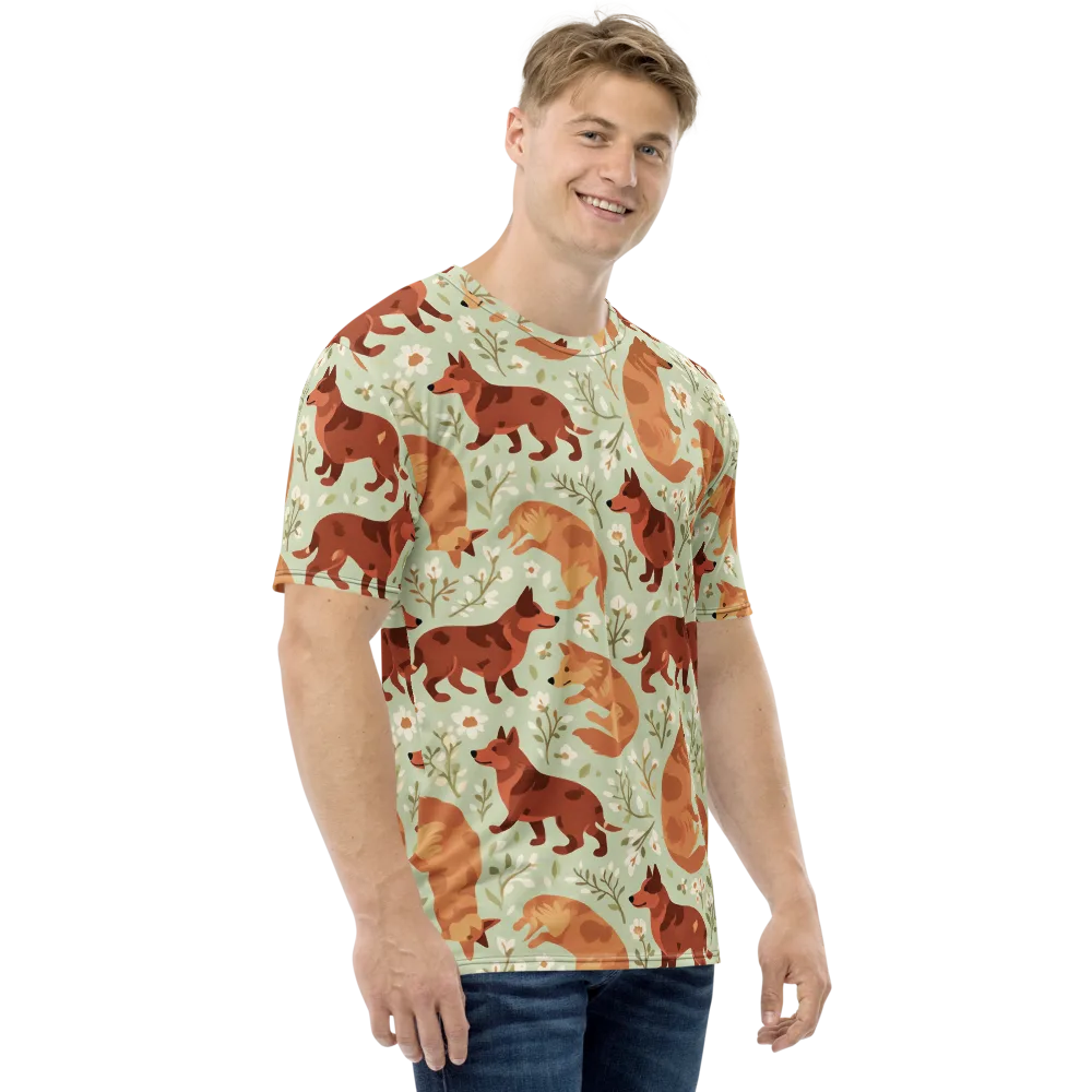 Vulpine Garden on Men's Crew Neck T-Shirt — Right