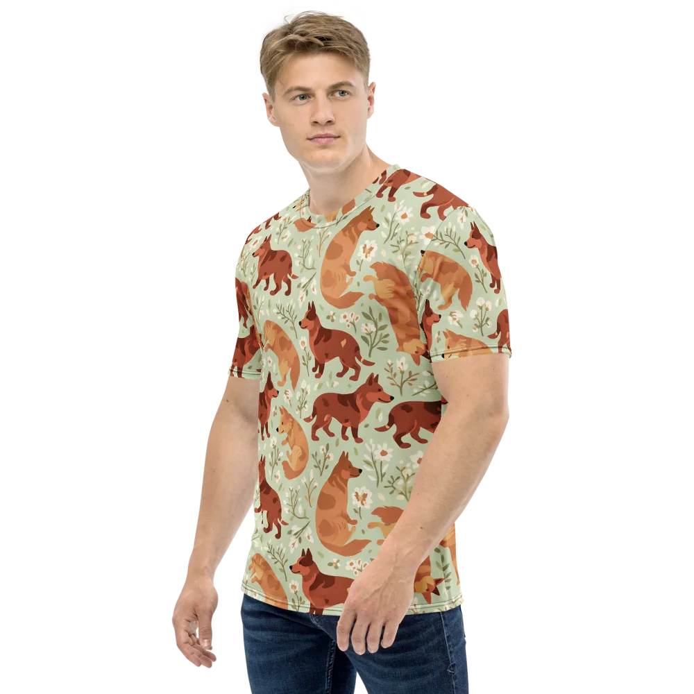 Vulpine Garden on Men's Crew Neck T-Shirt — Left