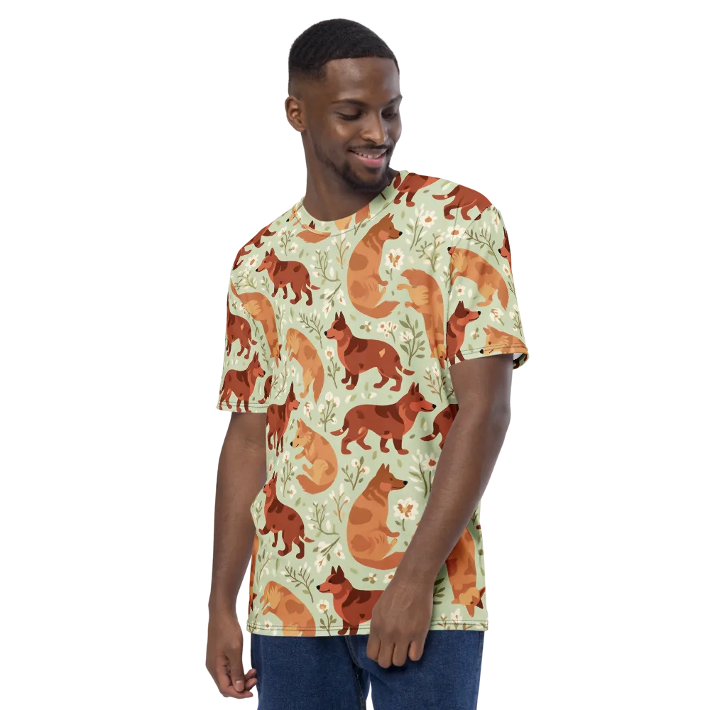 Vulpine Garden on Men's Crew Neck T-Shirt — Left