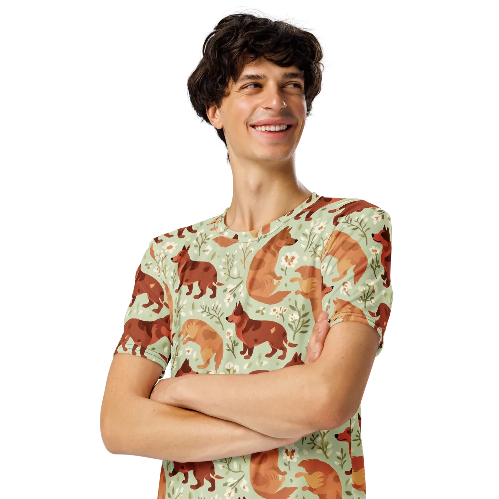 Vulpine Garden on Men's Crew Neck T-Shirt — Left Front