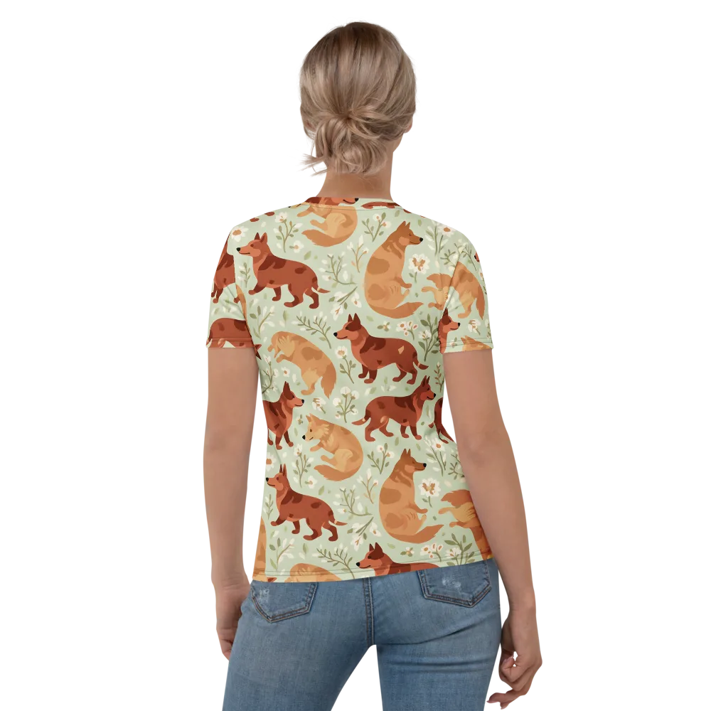 Vulpine Garden on Women's Crew Neck T-Shirt — Back