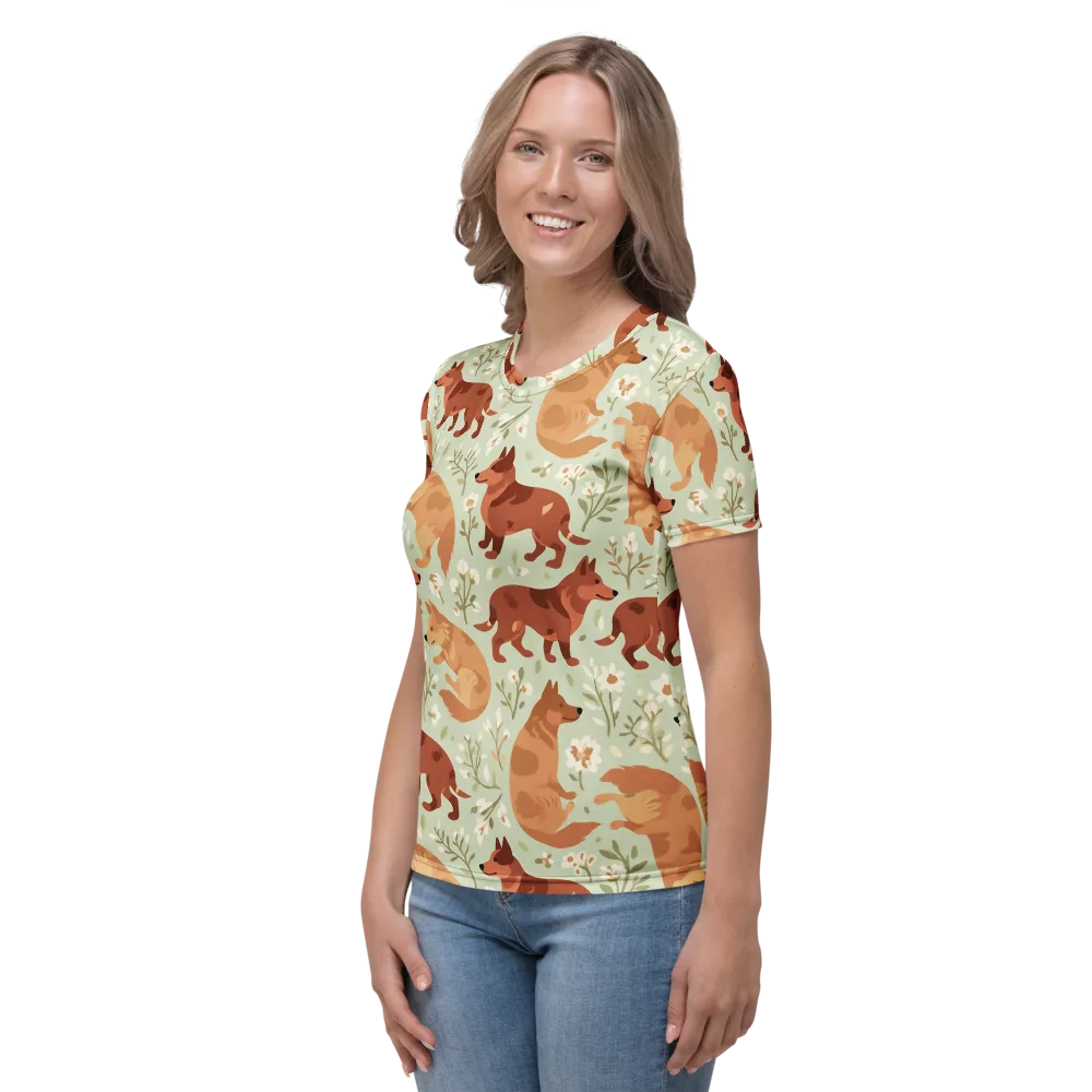 Vulpine Garden on Women's Crew Neck T-Shirt — Left