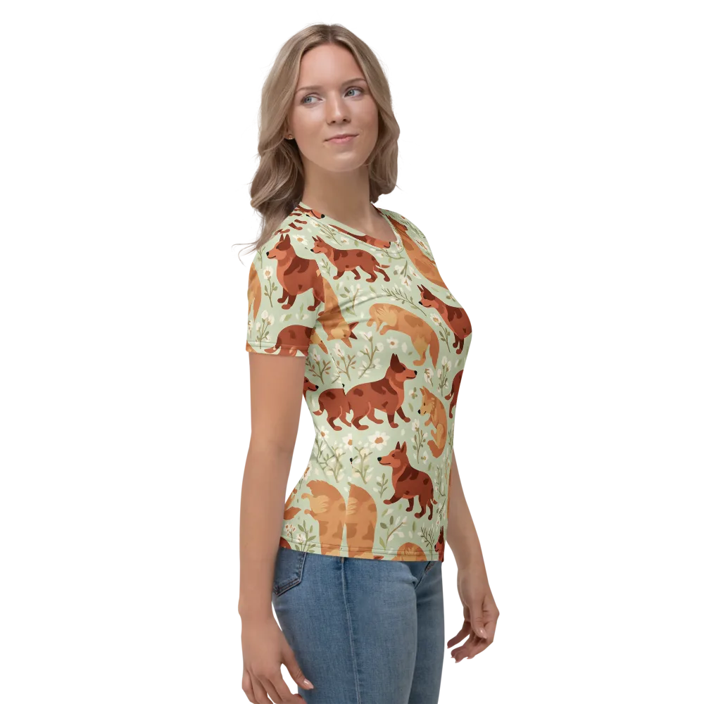 Vulpine Garden on Women's Crew Neck T-Shirt — Right