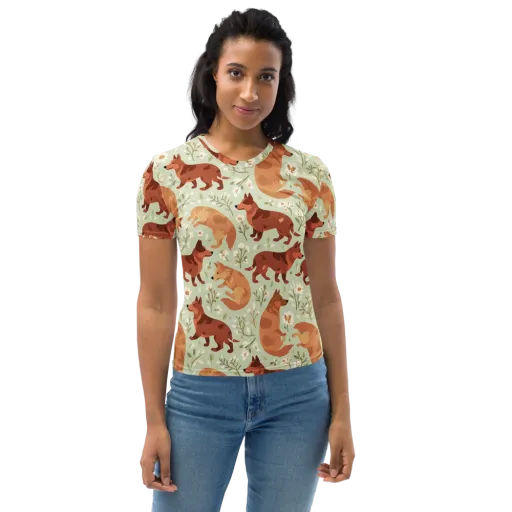 Vulpine Garden on a Women's Crew Neck T-Shirt