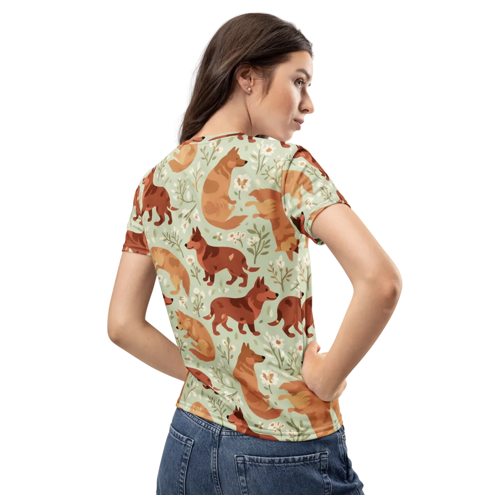 Vulpine Garden on Women's Crew Neck T-Shirt — Back
