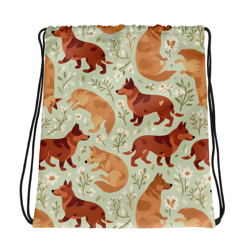 Vulpine Garden on Drawstring Bag — Photo