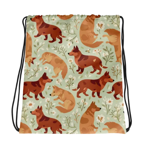 Vulpine Garden on a Drawstring Bag