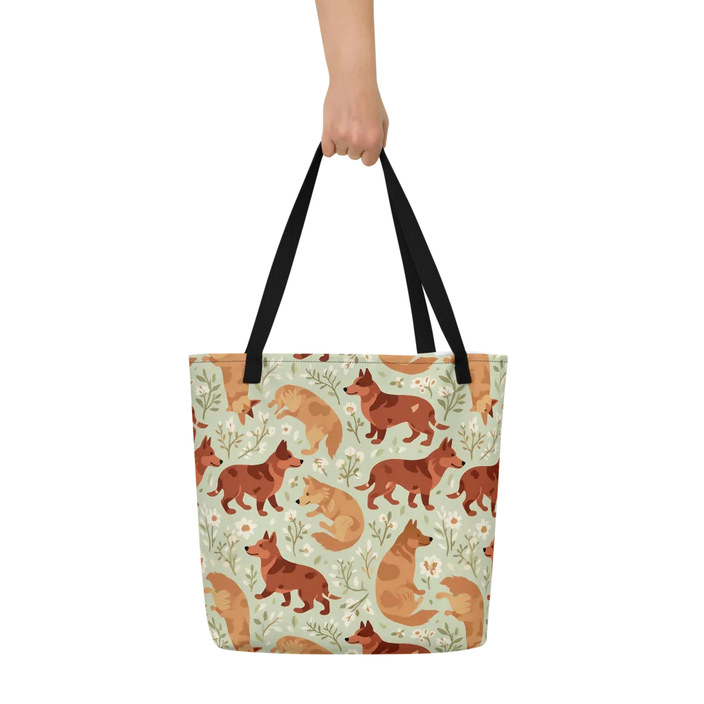 Vulpine Garden on Large Tote Bag W/ Pocket — Front