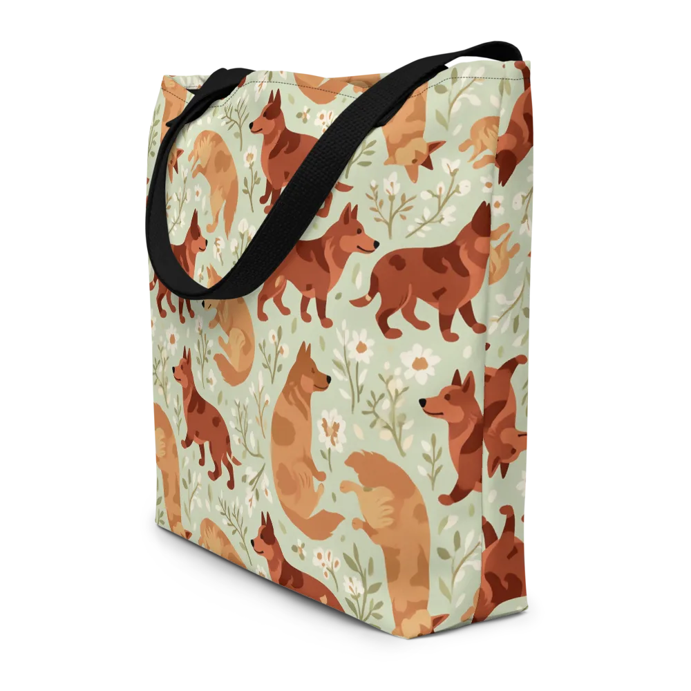 Vulpine Garden on Large Tote Bag W/ Pocket — Front