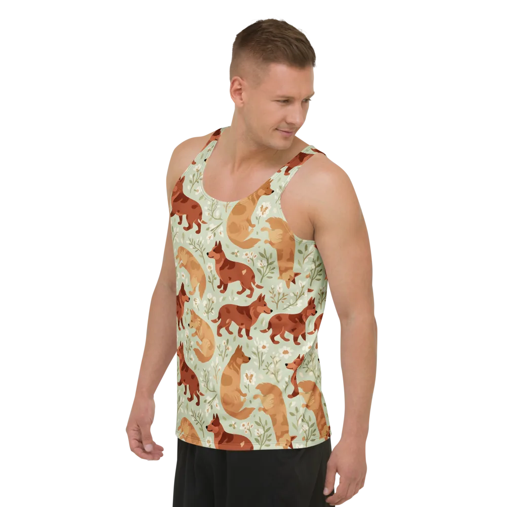 Vulpine Garden on Men's Tank Top — Left Front