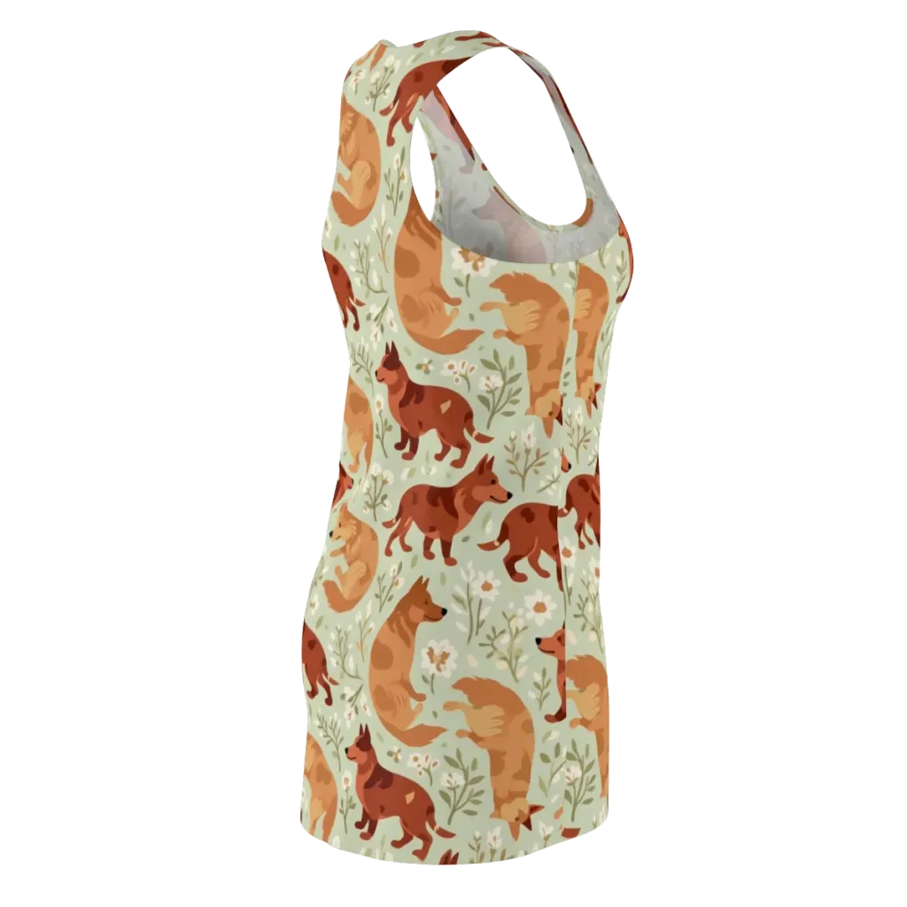 Vulpine Garden on Racerback Dress — Back Side
