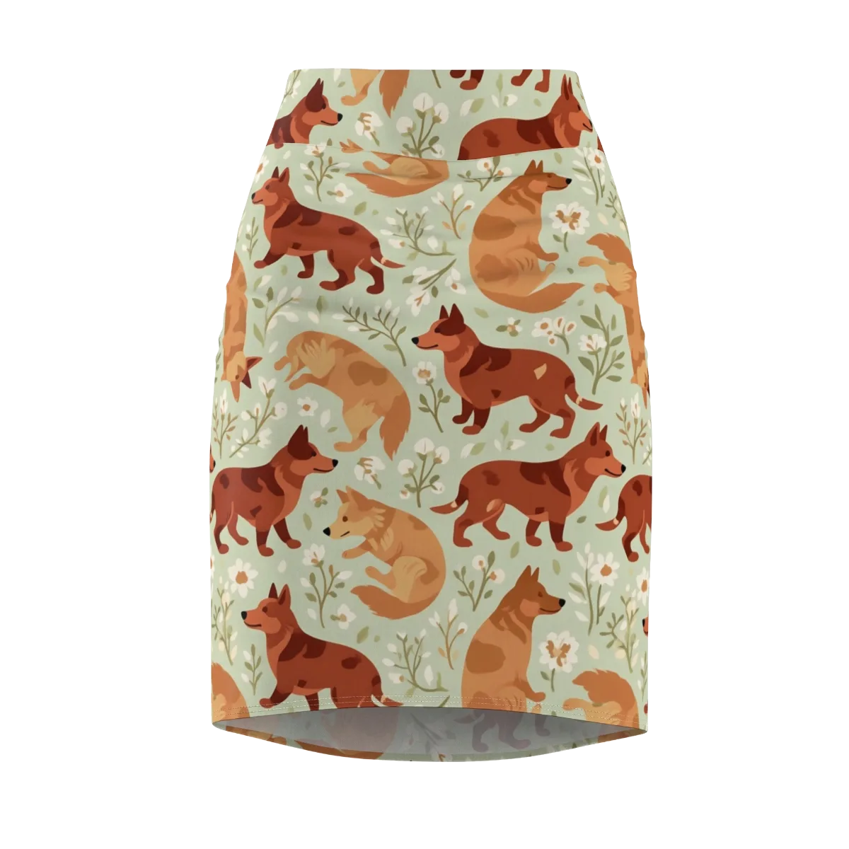 Vulpine Garden on Pencil Skirt — Front