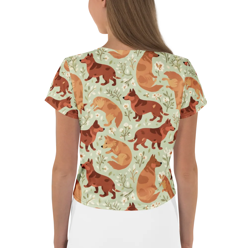Vulpine Garden on Crop Tee — Back
